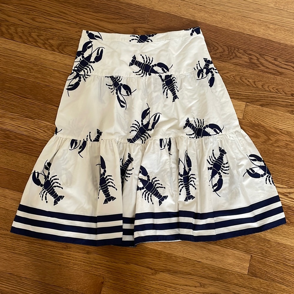 J Crew knee length lobster skirt in cotton